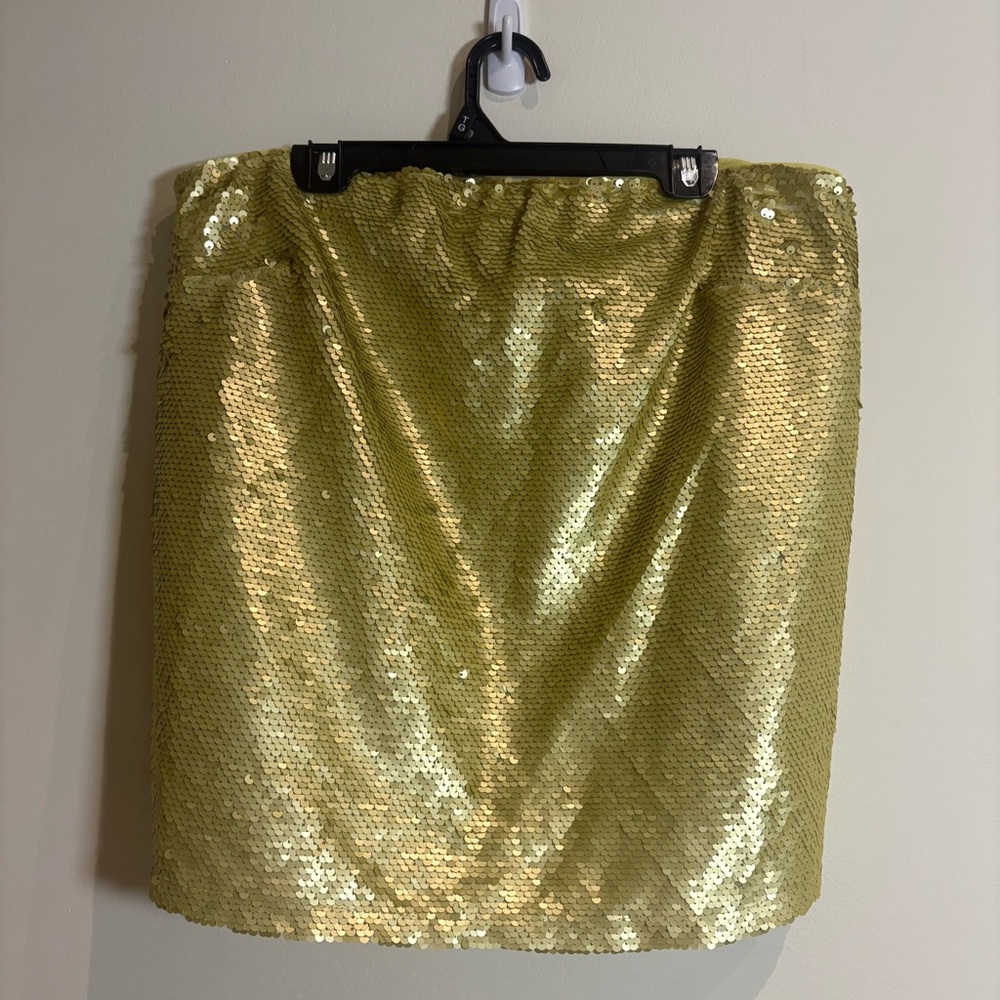 Anthropologie NWT Gold Sequin Tube Top Size Medium Party Night Out - Picture 4 of 8